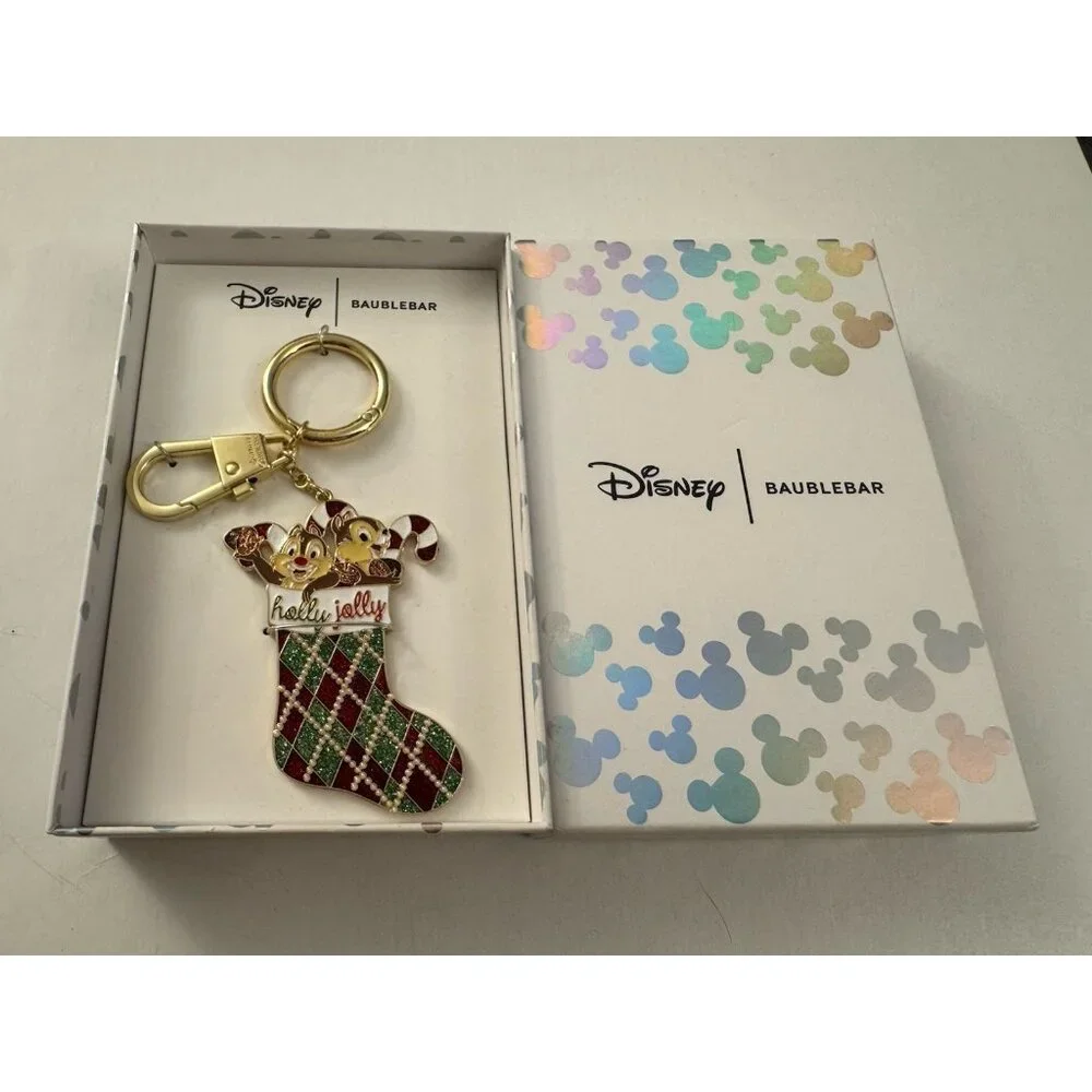 Disney Baublebar x Disney Chip & Dale Bag Charm Keychain Christmas Stocking B30